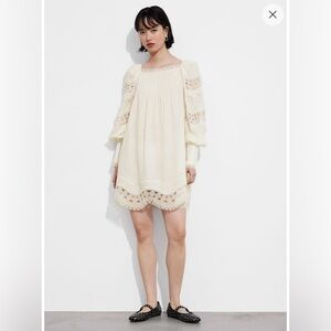 & Other Stories Lace-Trimmed Mini Dress